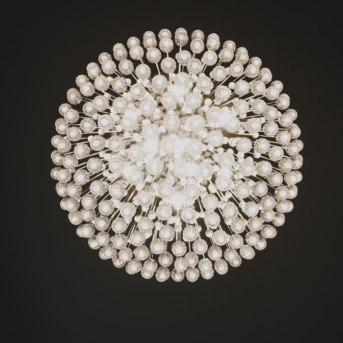 abstract light fixture with lots of bulbs